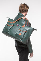 Sac de voyage en cuir Steve McQueen Duke 2 48h vert pin